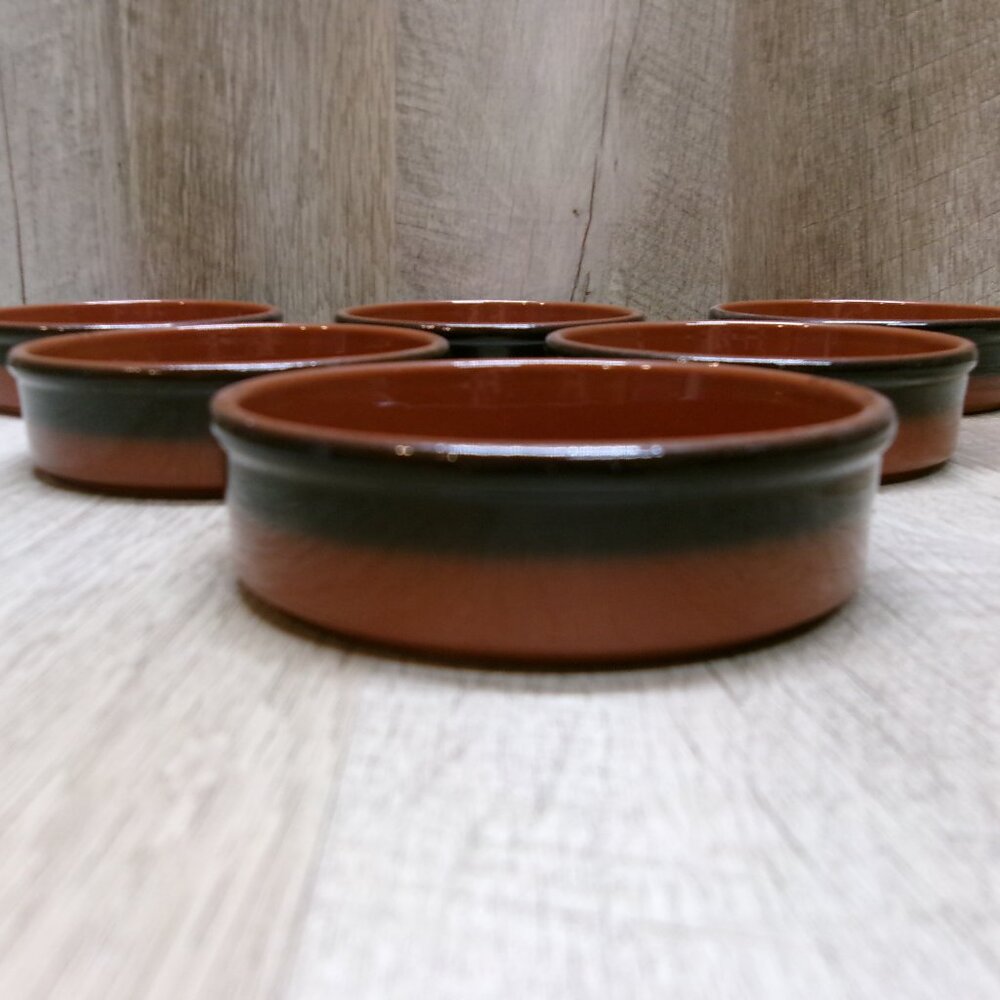 Unbranded, Glazed Terracotta Dip Bowls, set of 6, measuring 4.25" x 1.25"